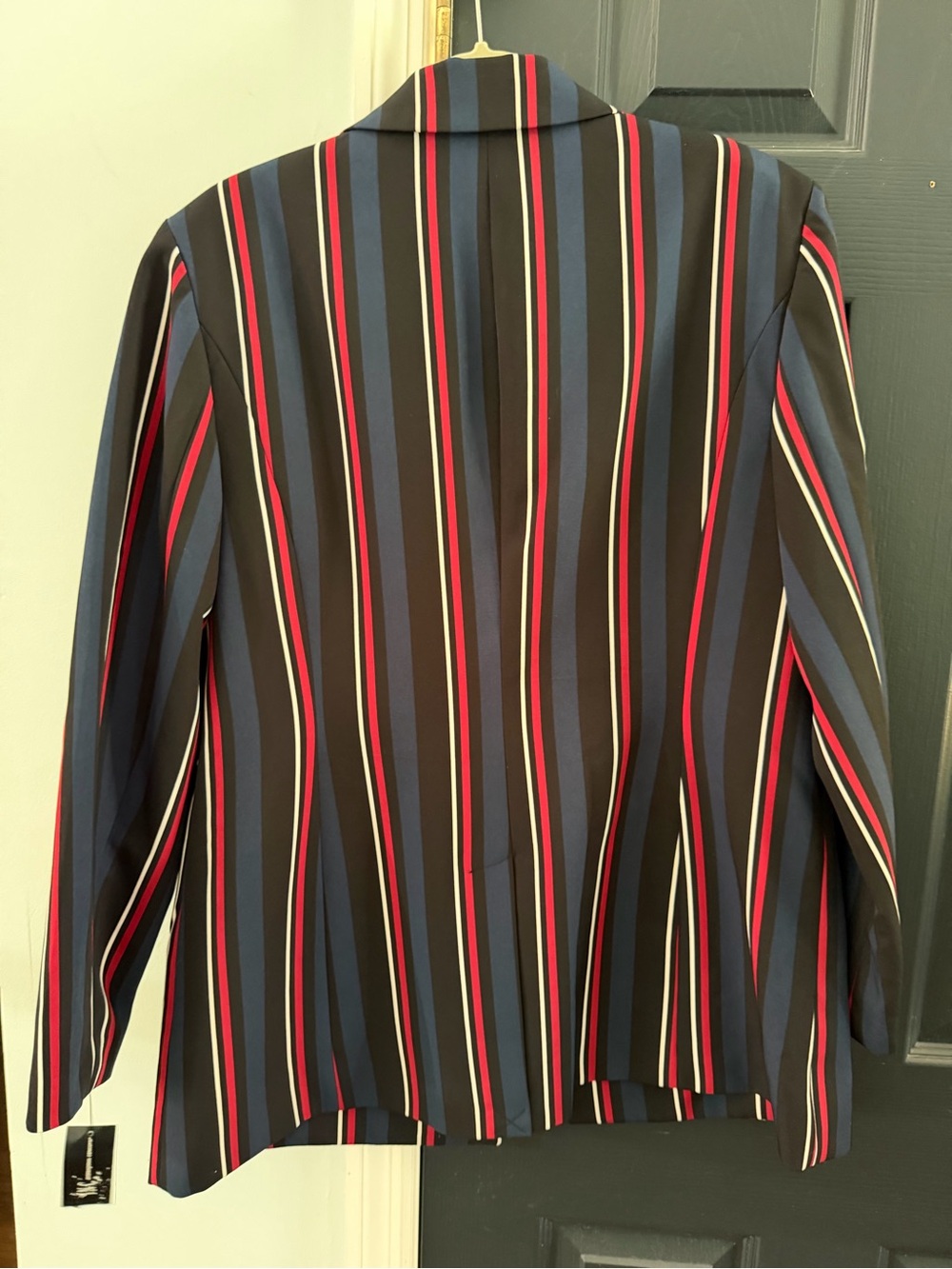 INC Striped Blazer Jacket in Black, Blue & Red